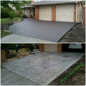 Before and after garage driveway